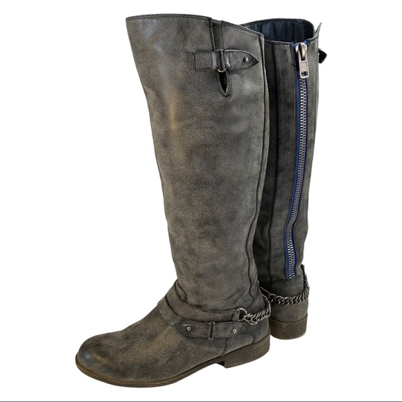 Madden Girl Charcoal Caanyon Boots Knee High - Picture 4 of 14